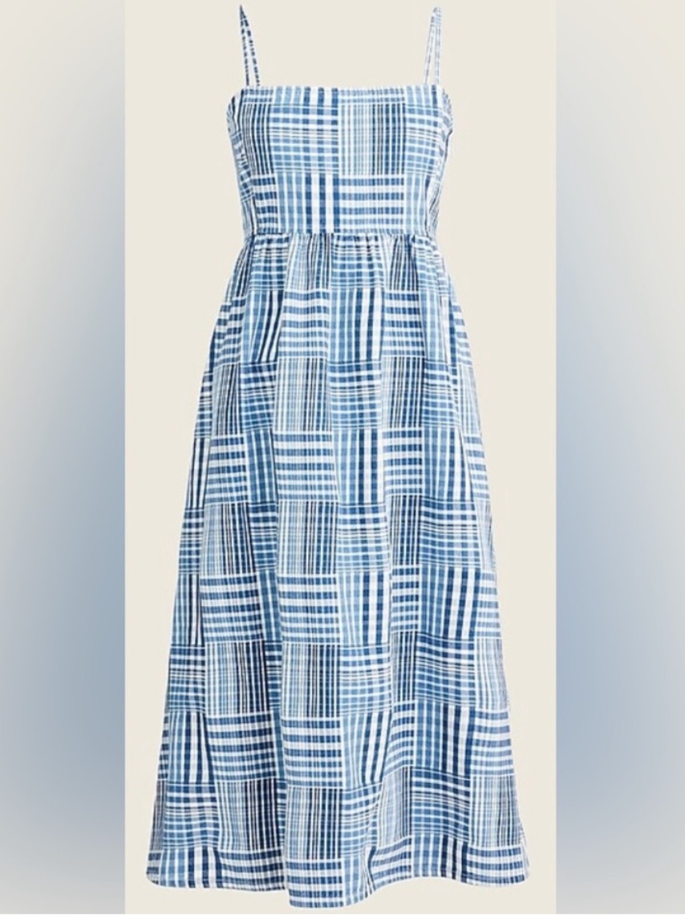 NWOT J. Crew A-line midi dress in indigo patchwork - 4